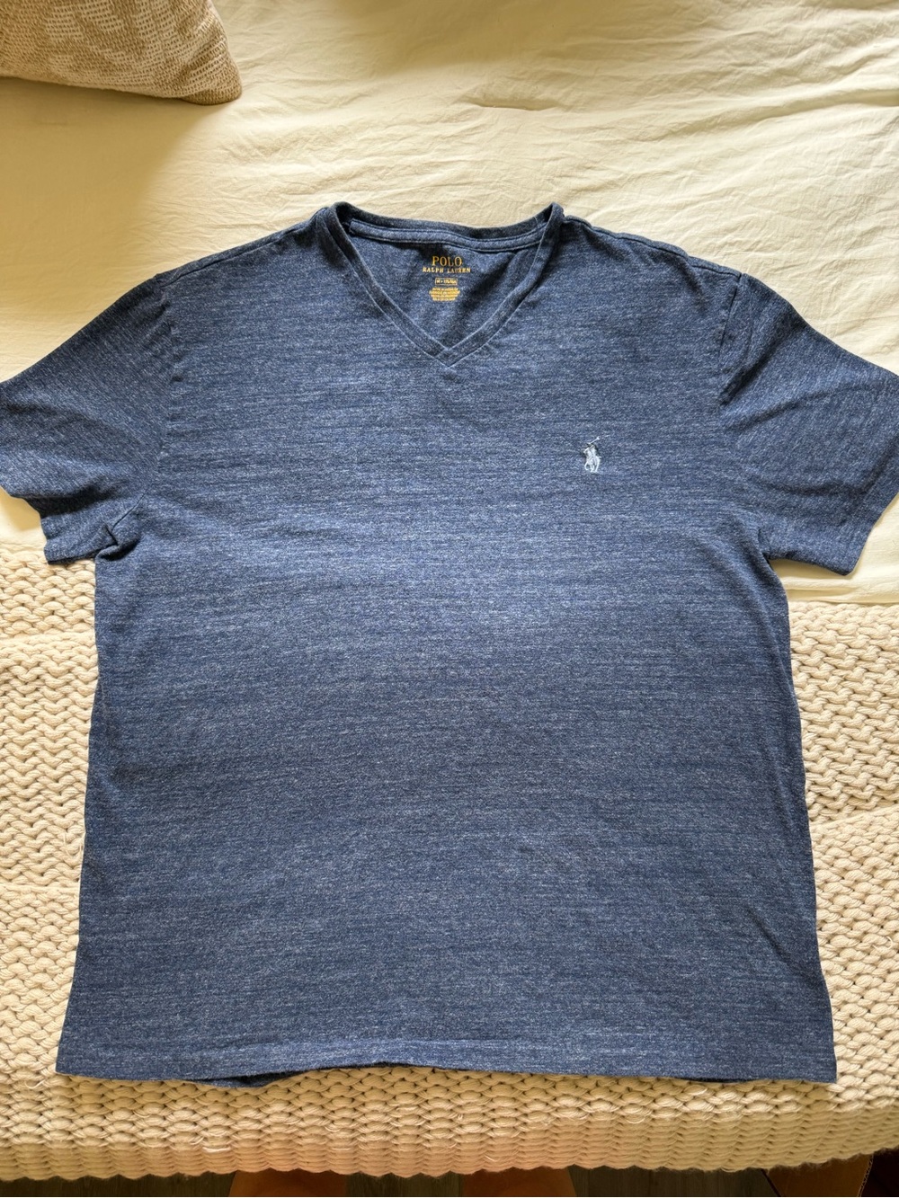Polo Ralph Lauren Heather Navy V‑Neck Tee Size M
